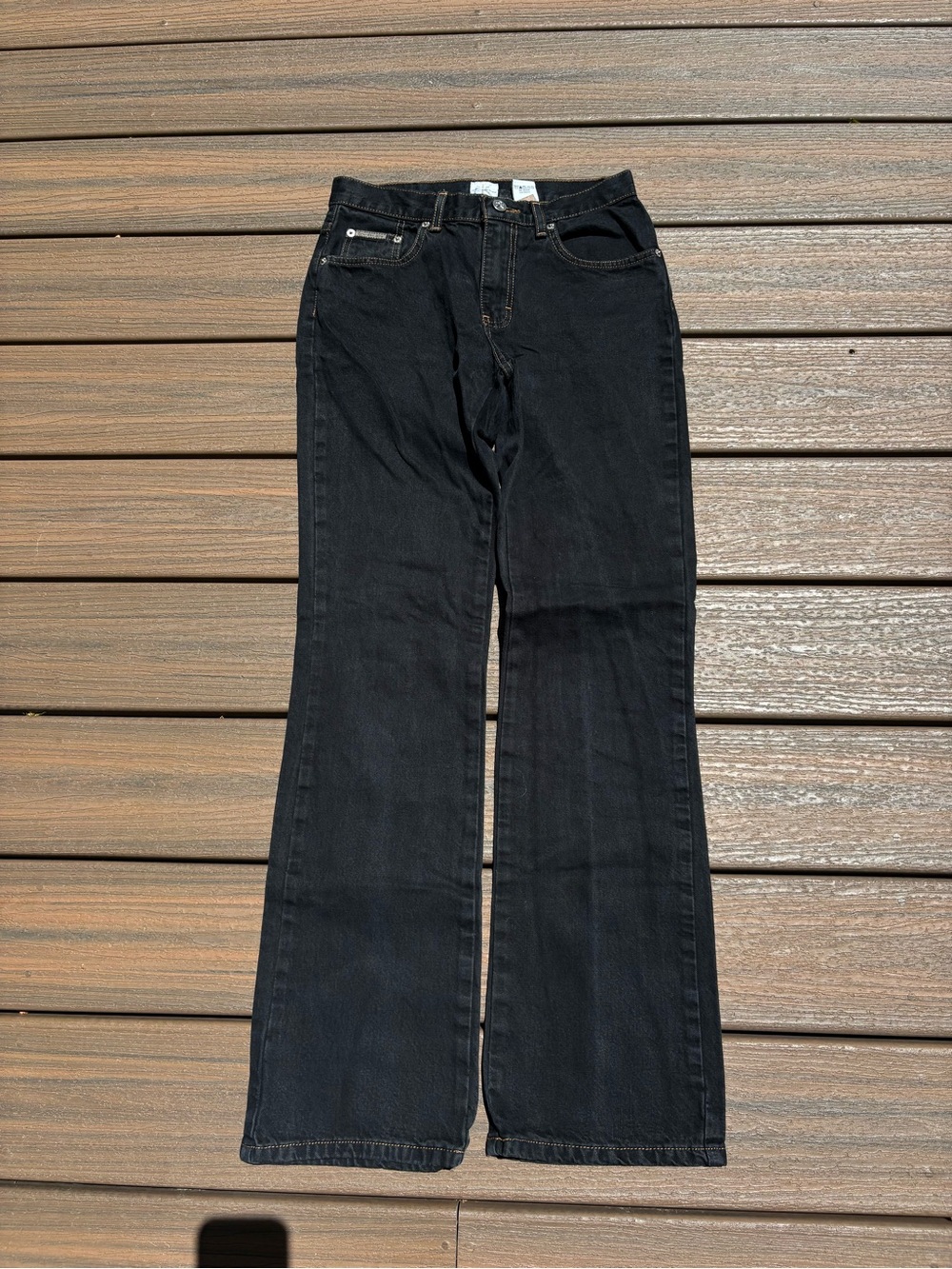 Vintage Calvin Klein Jeans Black Bootcut Flared Cotton Womens Size 2
